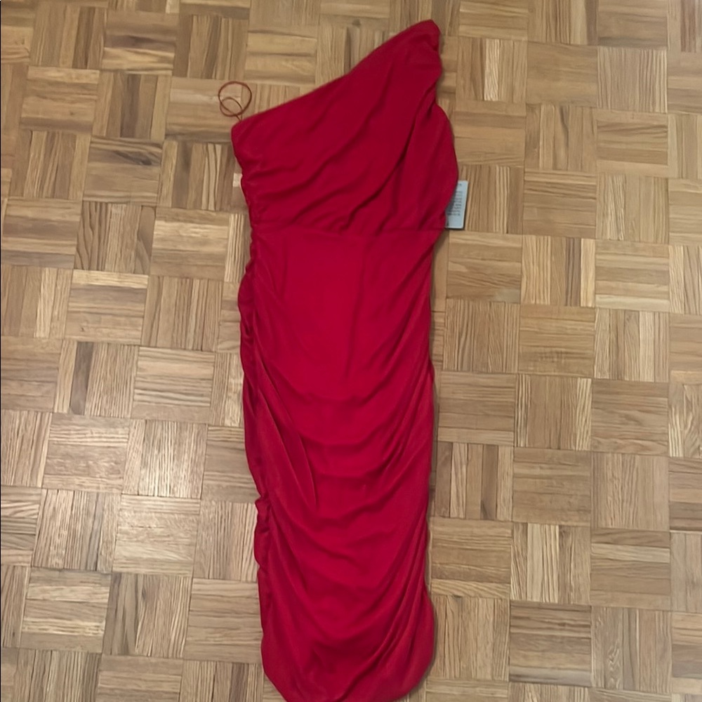 Elegant Red One-Shoulder Dress